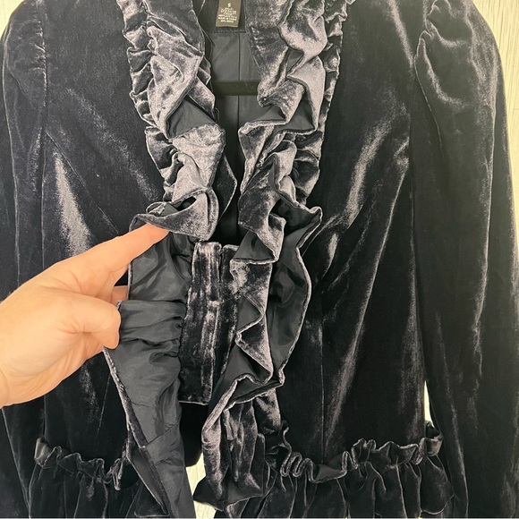 INC International Concepts Velvet Blazer with Ruffles size S - Picture 6 of 8